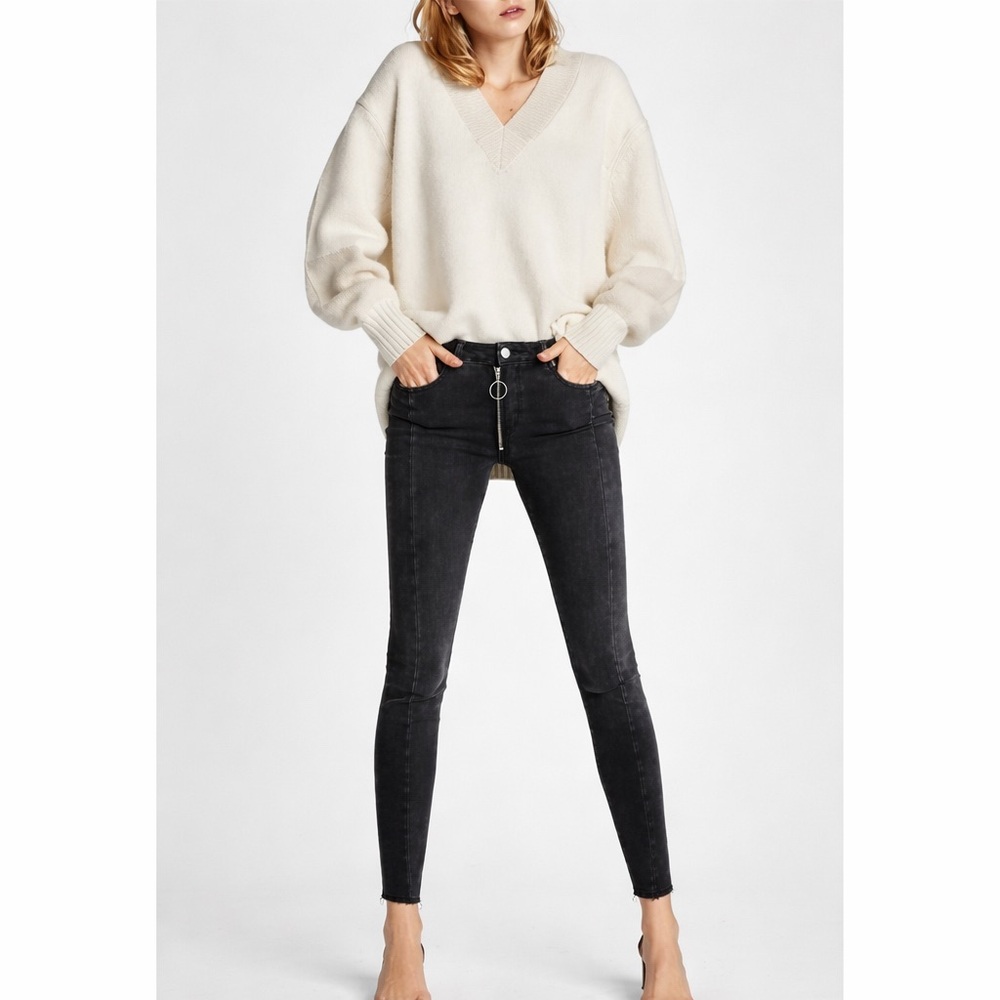 Zara o ring cropped skinny jeans size 2